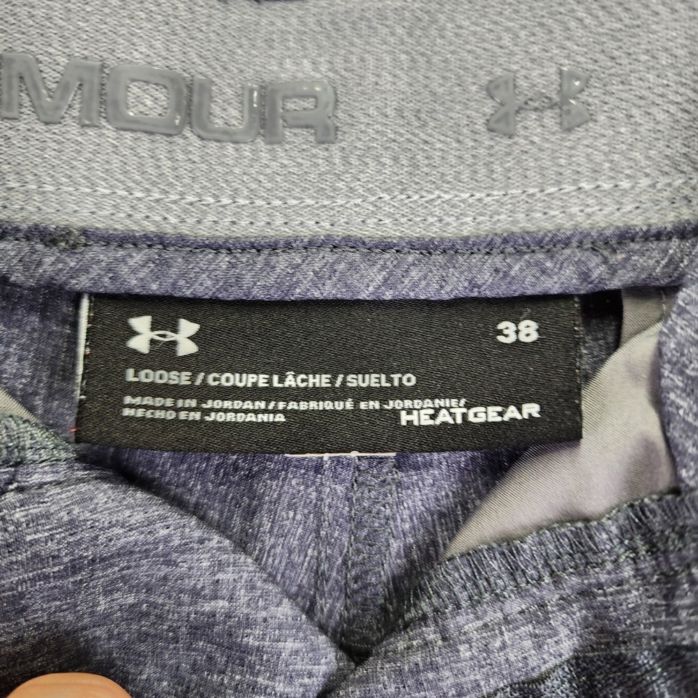 Under Armour HeatGear Mens Sz 38 Golf Shorts Loose Fit Gray Polyester Blend - Picture 4 of 7